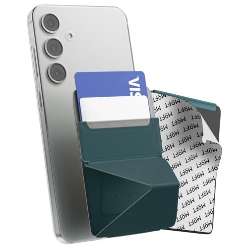 MOFT Phone Stand, Adhesive Card Holder Fits 2-3 Cards, Slim & Portable Leather Phone Wallet, 2 Viewing Angles, RFID Blocking, Compatible with iPhone,