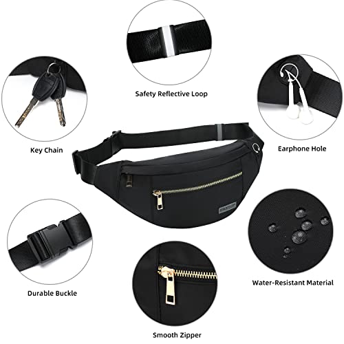 Image of Fashion Crossbody Fanny Pack Trendy Belt Bag for Women Men 4-Zipper Pockets Gifts for Enjoy Sports Yoga Festival Workout Running Casual Wallets Waist Pack Travel Bag Carrying All Phones