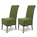 SCHEFFLER-Home Coprisedie Sofia / Set di 2 Copri Sedie da Pranzo Elastici / Sedie da Pranzo / Coprisedie Elasticizzato in Flanella con Fascia Elastica / Coprisedie Eleganti, Verde