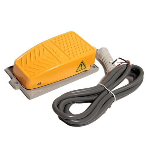 Shengbowi Foot Pedal Switch Industrial Aluminum Momentary 250V 15A Non slip Guard Machine Tools & Welding Switch Metal 2M Cable
