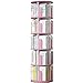 libreria moderna legno 5 livelli,360 Bookshelf per pavimenti a rotazione,scaffale per cd,scaffale per display per camera da letto, libreria per ufficio,rosa