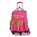 Produktbild PROTAURI Kinder Trolley Rucksack, Schultrolley Schulrucksack für Jungen Mädchen, Wasserdichter Nylonrucksack, Pink