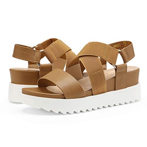 Image of DREAM PAIRS Women's Open Toe Ankle Strap Platform Wedge Sandals