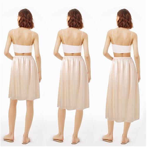 Coucoland Half Slips for Under Dresses - 3 Pieces Shirt Extenders Elastic Waist Underskirt Comfortable Adjustable Half Slip4