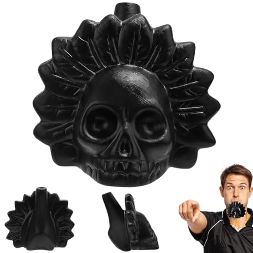 Aztec Death Whistle,Sons de Cris Humains,Sifflet à Tête de Mort pour la Fête d'Halloween Sifflet de Guerre-Funny décompresser sifflet hurlant Halloween