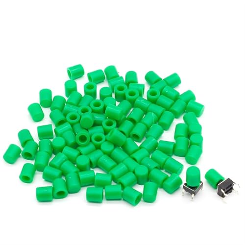 Tapa de plástico verde G62 repuesto de interruptor de botón táctil 6 * 6mm componentes 50 piezas 1