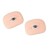 1 Pair Soft Silicone Eye Model Flexible 5D for Practicing Piercing Suture Makeup Teaching Instructions for Eye Makeup, Semi Permanent Eyebrow Line Practice (Blue Eyeball)