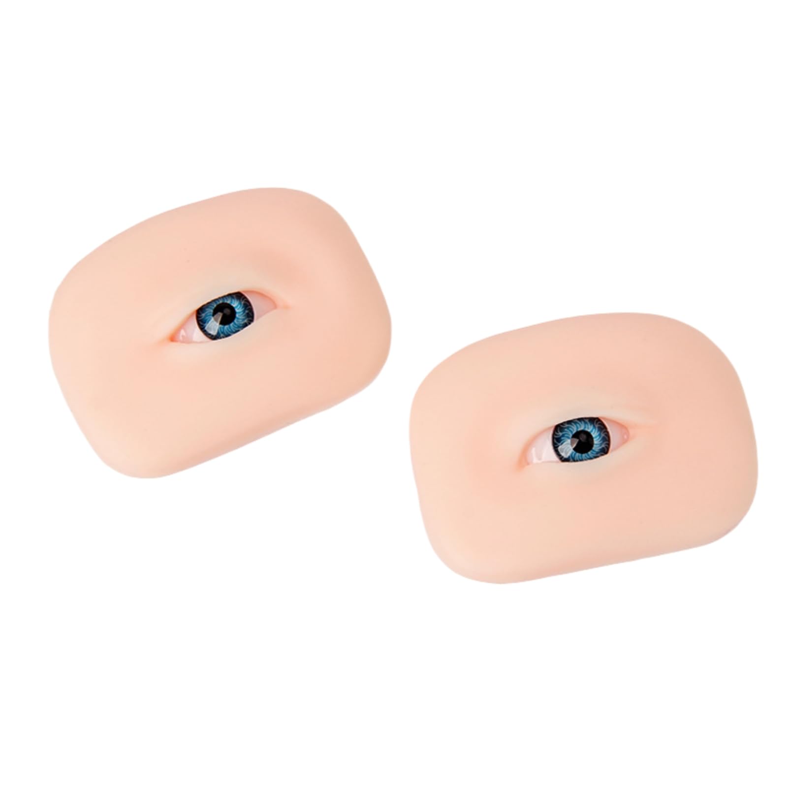 1 Pair Soft Silicone Eye Model Flexible 5D for Practicing Piercing Suture Makeup Teaching Instructions for Eye Makeup, Semi Permanent Eyebrow Line Practice (Blue Eyeball)