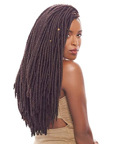 Janet Collection Synthetic Hair Crochet Braids 2X Havana Mambo Faux Locs 18" (4-Pack, 1B)