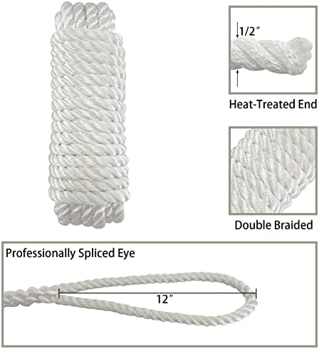 12in Aluminum Dock Cleat Nylon Dockline Mooring Rope, Aluminum Nylon Material, Universal Suitable Compatible with Watercraft Boat Canoe Yacht Kayaks