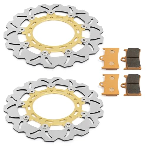 Disques de frein avant moto Yamaha YZFR6 2005-2016 disques wave gold