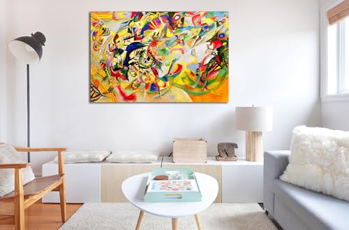 Image of Sikhash Wassily Kandinsky Canvas Paintings Composition VII Abstract Art | Famous Artist Wall Decor for Living Room | 35x23 Inches Unframed