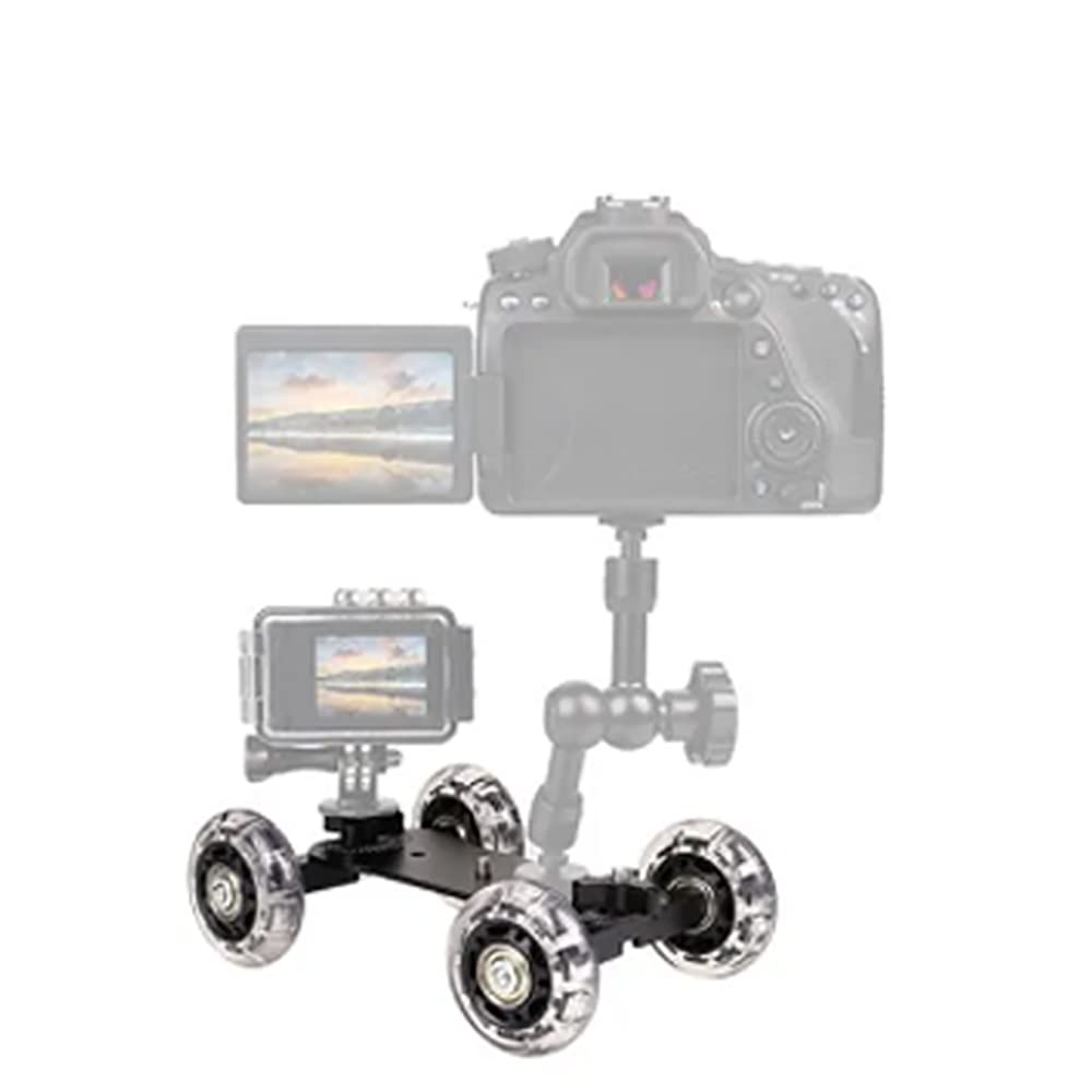Rueda Dolly para Cámara, Mini Cámara Dolly Roller con Carga De 10 Kg Y Escala Precisa, Equipada con Tornillos De 1/4, para La Mayoría De Las Rótulas Y Brazos Mágicos