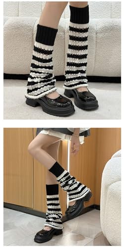 Image of Women Leg Warmer Vintage Striped Leg Socks for Spicy Girls Cute Slim