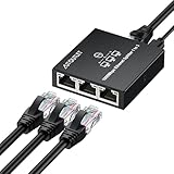 AUTOUTLET Ethernet Splitter Gigabit de Alta Velocidad Dispositivos Simultáneamente para una Red Eficiente en Cables Cat5/5e/6/7/8 (Switch Ethernet Splitter Gigabit 1 a 3)
