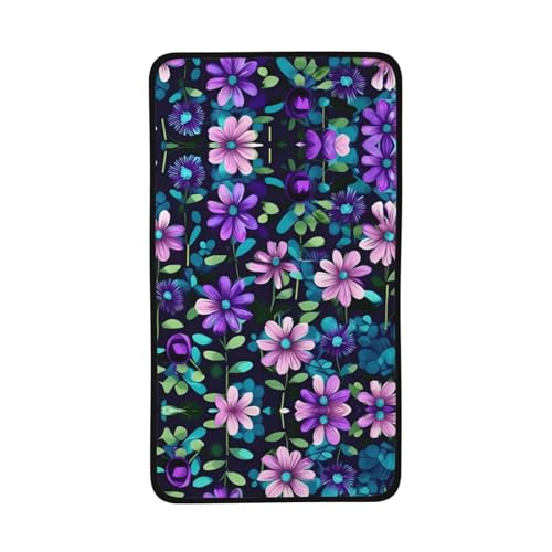 WBQLSL Purple Camellia Patterned Sports Towel (16x28 inches) - Lightweight Quick-Drying Absorbent Towel, Suitable for Swimming, Fitness, Yoga, etc.