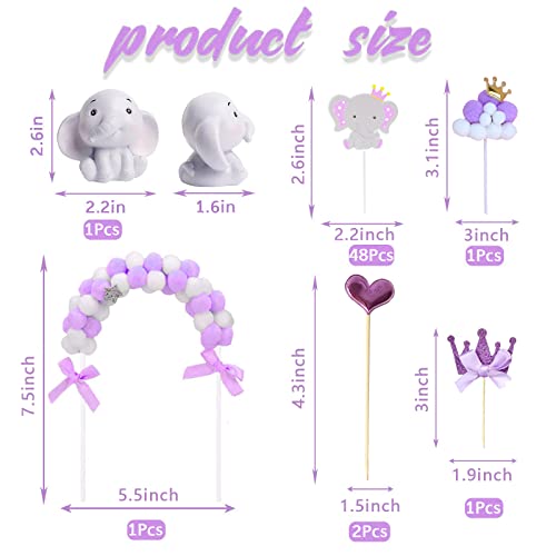 54 Pieces Elephant Cake Topper Purple Baby Elephant Baby Shower Decorations For Girl Elephant Baby Shower Decorations For Boy Elephant Theme Party Decorations Elephant Cupcake Toppers For Baby Shower… #TOP1