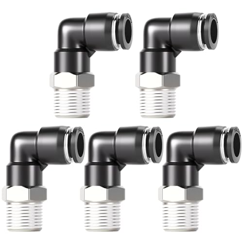 Tailonz Pneumatic PL3/8-N3 5PCS Male Elbow 3/8 Inch Tube Od X 3/8 Inch Npt Thread 90 Push To Connect Fittings Pl-3/8-N3 thumb #7
