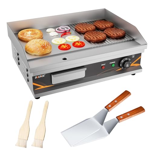 DULNICE Ferro elétrico profissional 3000 W ferro cozinha elétrica aço inoxidável 54 x 35 cm, temperatura 50-300 °C