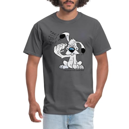 Spreadshirt Asterix & Obelix Dogmatix TOC TOC TOC Men's T-Shirt Charcoal