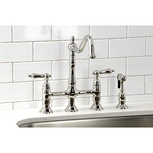 Kingston Brass Ks1276Albs Heritage Bridge Kitchen Faucet, Polished Nickel #TOP6