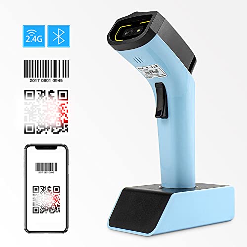 Image of NETUM DS7500 Bluetooth Wireless 2D Barcode Scanner Automatic Hands-Free Barcode Reader with Charging Station and Built-in Memory, Fast and Precise Scanning, Transmissions up to 50 Metres