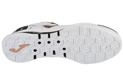 Chuteira de Futsal Joma Top Flex Rebound - Branco/Preto/Dourado Cor:Branco;Tamanho:41