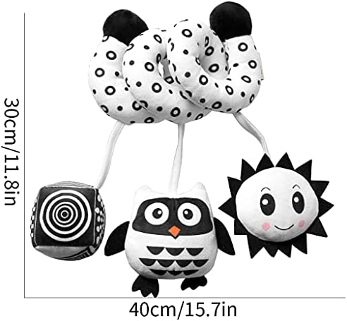 KAKIBLIN Crib Decorations Toy, Spiral Pram Toys for Babies Plush Toys for Crib Bed Stroller Spiral Plush Toys Car Seat Travel Toy for Infant, Owl