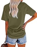 MaQiYa Womens Cute Sunflower Graphic Printed Tee Shirts Vintage Short Sleeve Cotton Shirts Tops (Army Green, Large)