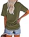 MaQiYa Womens Cute Sunflower Graphic Printed Tee Shirts Vintage Short Sleeve Cotton Shirts Tops (Army Green, Large)
