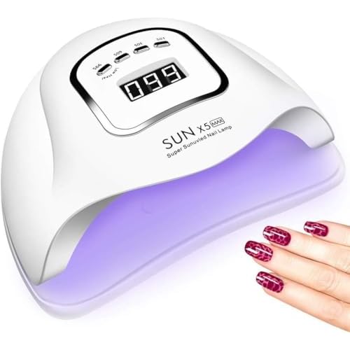 UV LED Nail Lamp 150W, Professional Nail Dryer Gel Polish Light, UV Nail Light With 4 Timer Setting, Nail Polish Curing Gel LED Dryer, Professional Nail Art Tools With Automatic Sensor, LCD Display