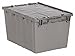Attached Lid Container, Tote, Gray