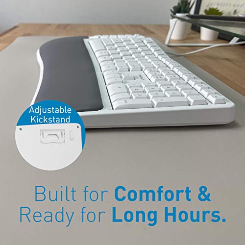 Macally Ergonomic Mac Keyboard and an Aluminum Ergonomic Laptop Stand, Apple Aesthetic with Much More Comfort