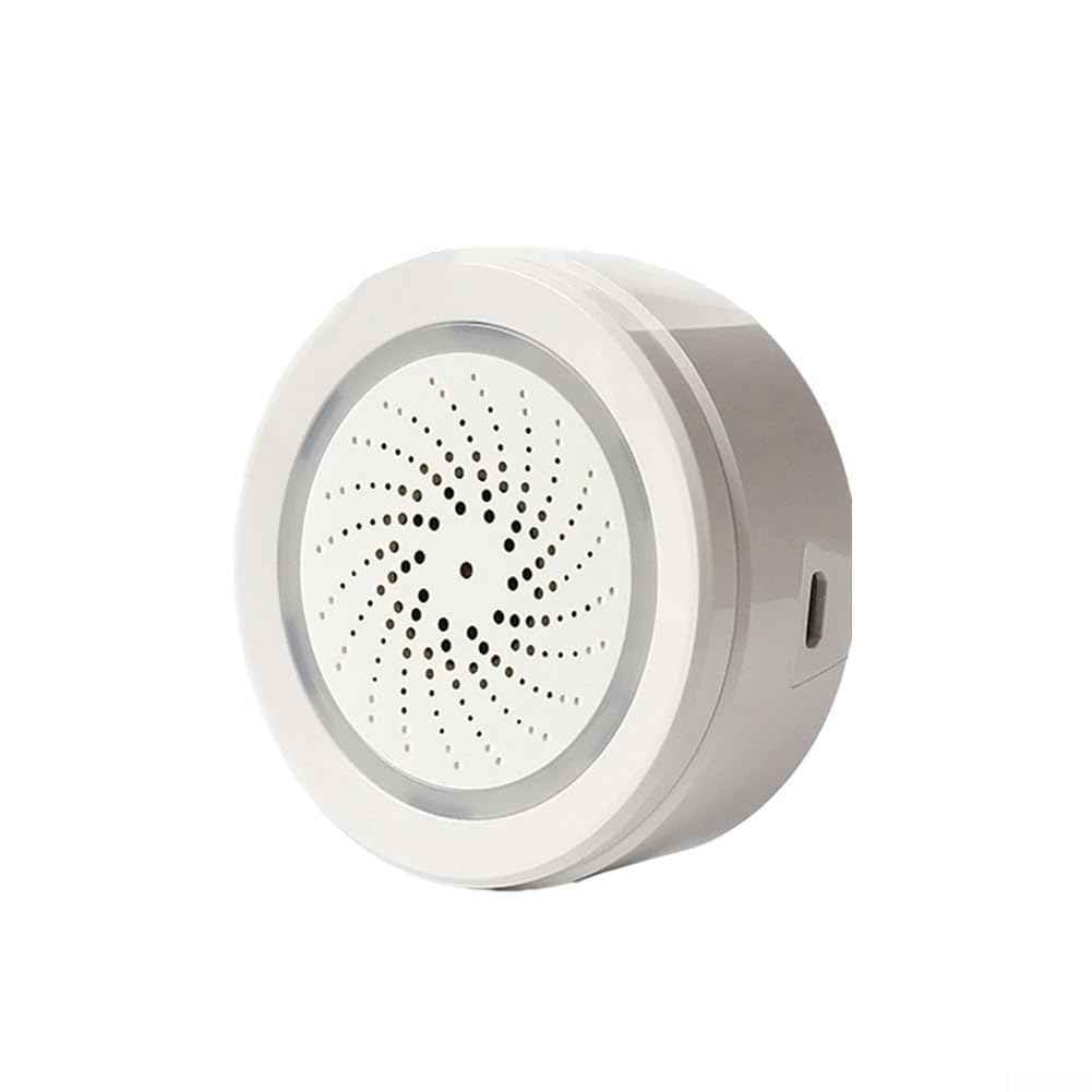 per Tuya Allarme Sirena WiFi, Suono Intelligente e Luce, Sirena di Allarme WiFi 100dB con Sensore di Umidità Temperatura Luce Stroboscopica