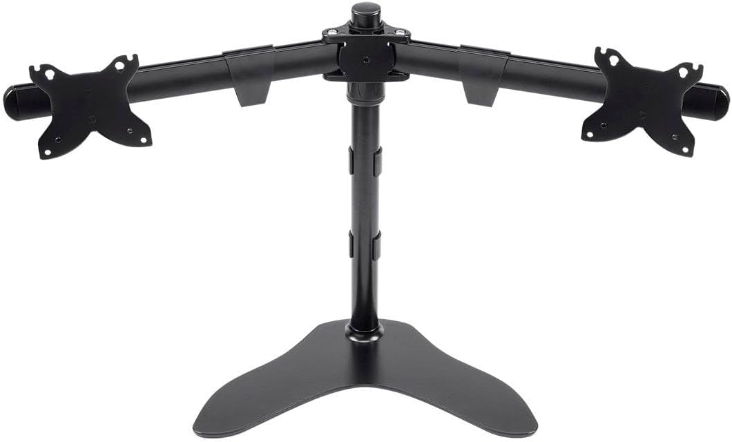Monoprice Dual Monitor Free Standing Adjustable Desk Mount - for Monitors 15~30in, Up to 100 x 100 VESA, Black