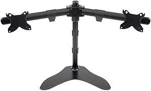 Monoprice Dual Monitor Free Standing Adjustable Desk Mount - for Monitors 15~30in, Up to 100 x 100 VESA, Black