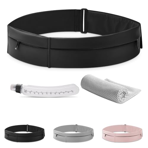 ultimate running belt for women and men water proof running belts fanny pack with water bottle slim running bag belts with phone holder bottle holder adjustable fit for runner medium