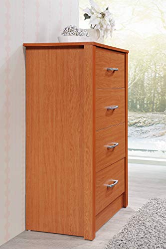 Hodedah 4-Drawer Chest Dresser, 40.3 In. H X 27.5 In. W X 15.5 In. D, Cherry #TOP3