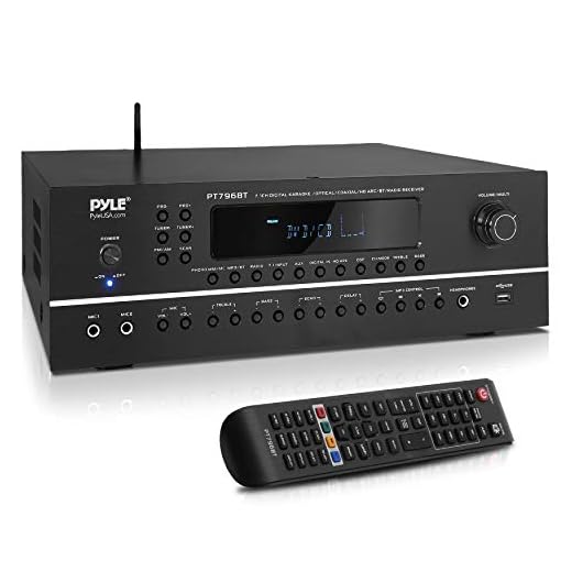 Pyle 7.1-Channel Hi-Fi Bluetooth Stereo Amplifier - 2000 Watt AV Home Theater Speaker Subwoofer Surround Sound Receiver w/ Radio, USB, RCA, HDMI, MIC IN, Supports 4K UHD TV, 3D, Blu-Ray - PT796BT