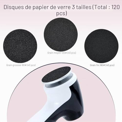 Éliminateur électrique de callosités AprElm 3 vitesses avec 120 disques - 5