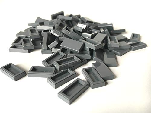 LEGO ® 100 tiles 1x2 in dark grey / dark bluish grey, Ekstra küçük