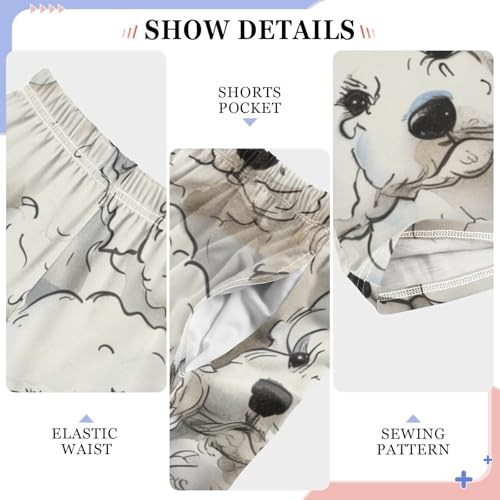 ZZXXB Lovely Bichon Boys Long Pants Soft Trousers Elastic Waist Kids Lounge Bottoms with Pockets S-XL4