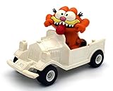 Hersteller: Bullyland Garfield Kunststoff Figur in weißem Auto mit schwarzen Rädern von Bullyland