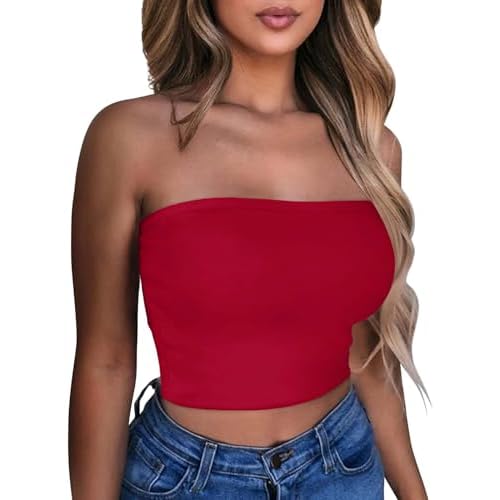Summer Tube Tops Basic Crop Tops for Women Strapless Tank Casual Tunics Sexy Short Shirts 2026