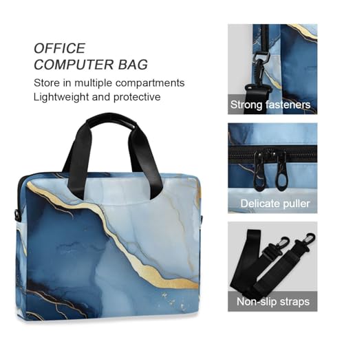 Maletín para laptop 15.6 pulgadas con asa y correa azul marino miniatura 6