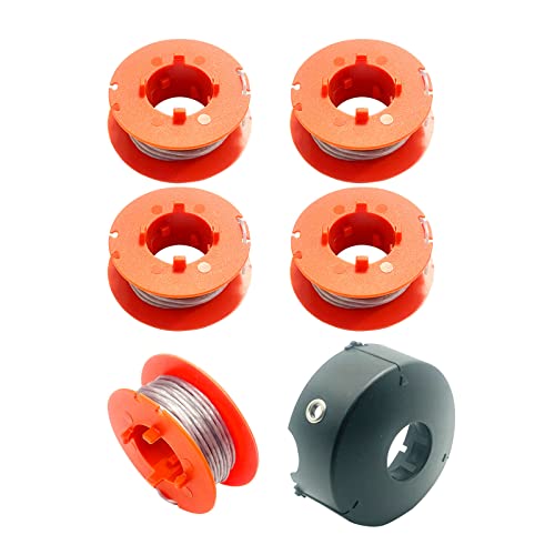 F016800175 Bobina di ricambio per tagliaerba Bosch ART 23 26 30 Combitrim Easytrim, Pro-Tap Linea di Risciacquo Automatico 8 Metri con Coperchio per F016L71088 (5 Bobine e 1 Coperchio)