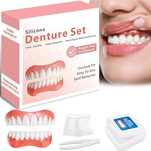 Dentures for Men and Women, False Teeth, White