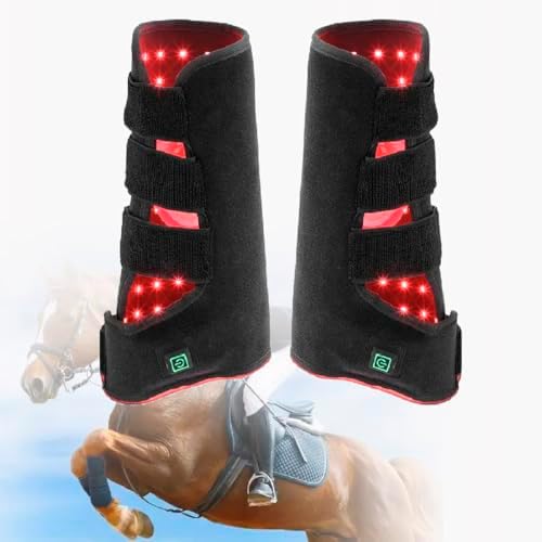 Horse Equine Red Light Therapy Boots, Red Light Therapy for Horses, Horse Near Infrared Therapy Wrap, for Horses Muscle and Joint Leg Pain,Left+Right