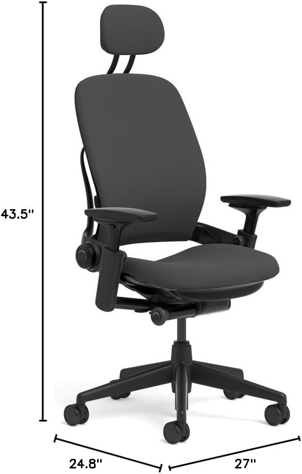 Miniatura 3 de Steelcase Silla de tarea de salto Base negra - Brazos ajustables 4D - Reposacabezas - Ruedas de alfombra estándar