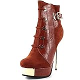 Absatzhöhe ca. 13 cm Luichiny Damen Plateau-Stiefeletten Vest TED Whiskey Suede Gr. 40